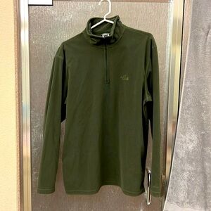 Forest Green North Face Fleece Pullover. Size Large.